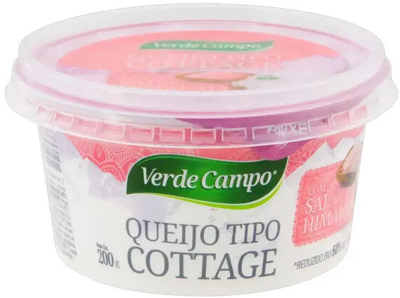 Queijo Cottage Com Sal Do Himalaia Verde Campo Pote 200g