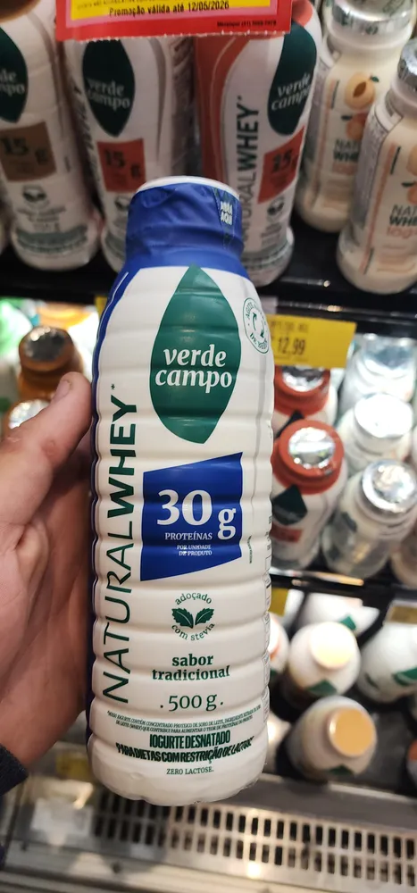 Iogurte Desnatado Tradicional Zero Lactose Verde Campo Natural Whey