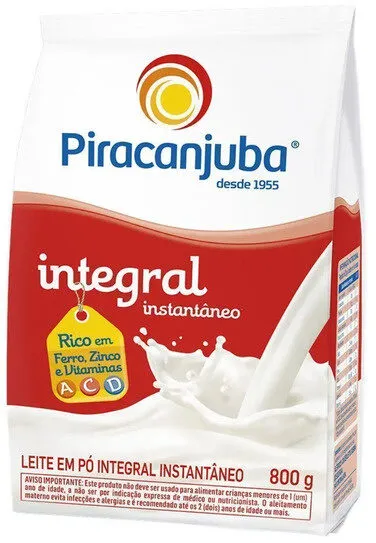 Leite Pó Instantâneo Integral Piracanjuba Sachê 800g