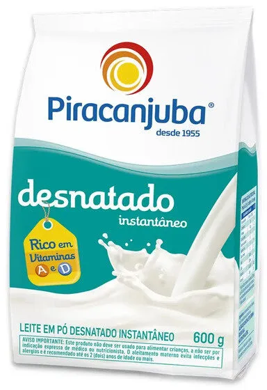 Leite Pó Instantâneo Desnatado Piracanjuba Sachê 600g