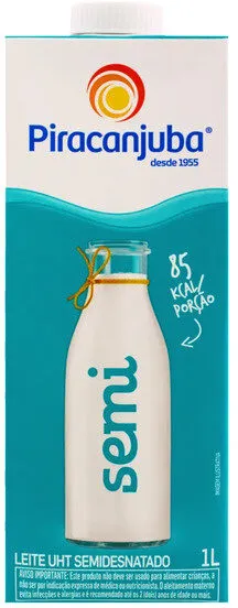 Leite Uht Semidesnatado Piracanjuba Caixa Com Tampa 1l