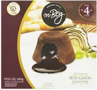 Petit Gâteau Congelado Chocolate Mr. Bey Sobremesas Premium Caixa 240g 4 Unidades