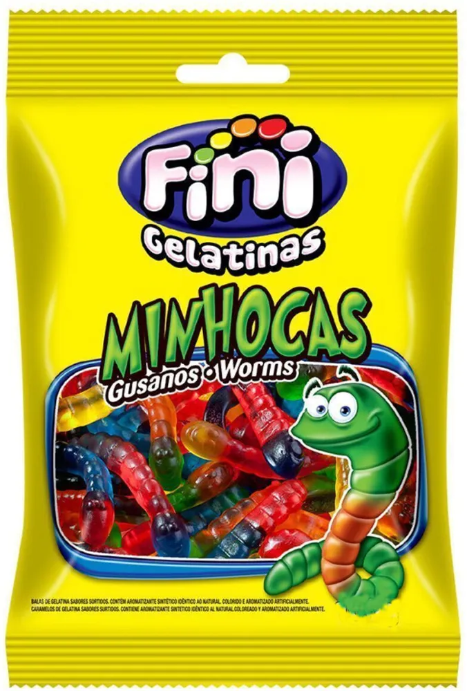 Bala Minhoca De Brilho Fini Pacote