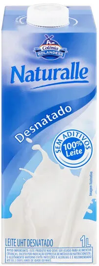 Leite Uht Desnatado Colônia Holandesa Naturalle Caixa 1l