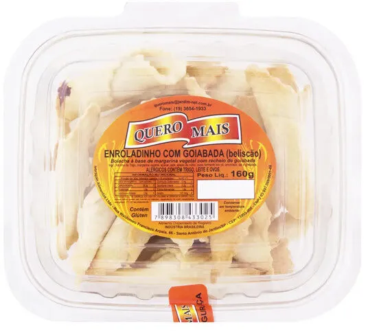 Biscoito Enroladinho Goiabada Quero Mais Pote 160g