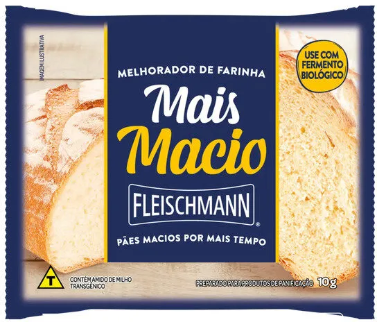 Melhorador De Farinha Para Panificação Fleischmann Mais Macio Envelope 10g