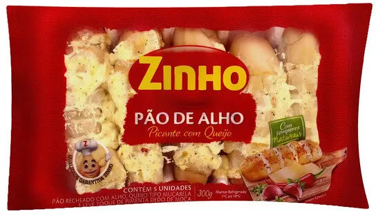 Pão De Alho Baguete Picante Recheio Queijo Zinho Pacote 300g