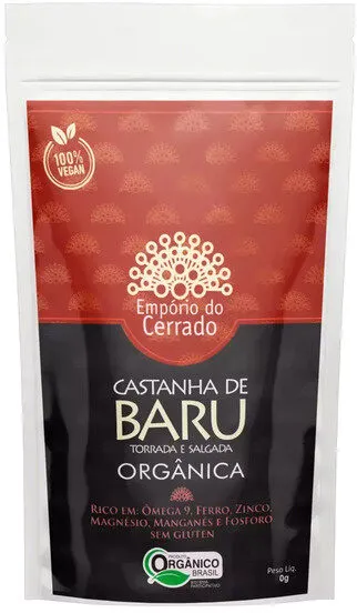 Castanha De Baru Torrada E Salgada Orgânica Empório Do Cerrado Pouch 90g