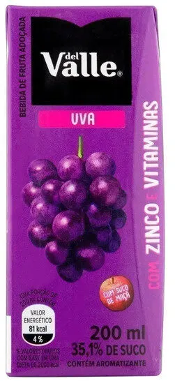Bebida Adoçada Uva Del Valle Nutri Caixa 200ml