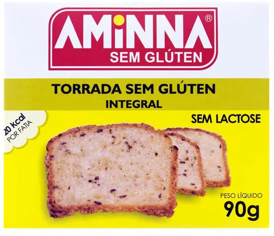 Torrada Integral Sem Glúten Zero Lactose Aminna Caixa 90g