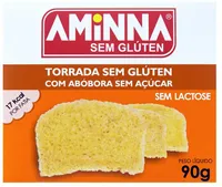 Torrada Abóbora Sem Glúten Zero Lactose Zero Açúcar Aminna Caixa 90g