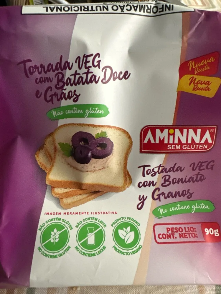 Torrada VEG com Batata Doce e Grãos