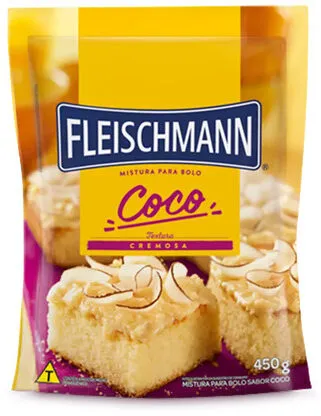 Mistura Para Bolo Cremoso Coco Fleischmann Pacote 450g