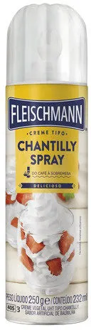 Creme Chantilly Spray Baunilha Fleischmann Frasco 232ml