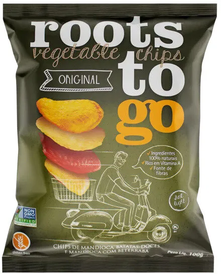 Chips Mandioca, Batatas Doces E Mandioca Com Beterraba Original Roots To Go Pacote 100g