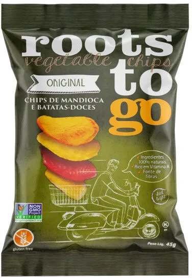Chips Mandioca E Batata Doce Original Roots To Go Pacote 45g