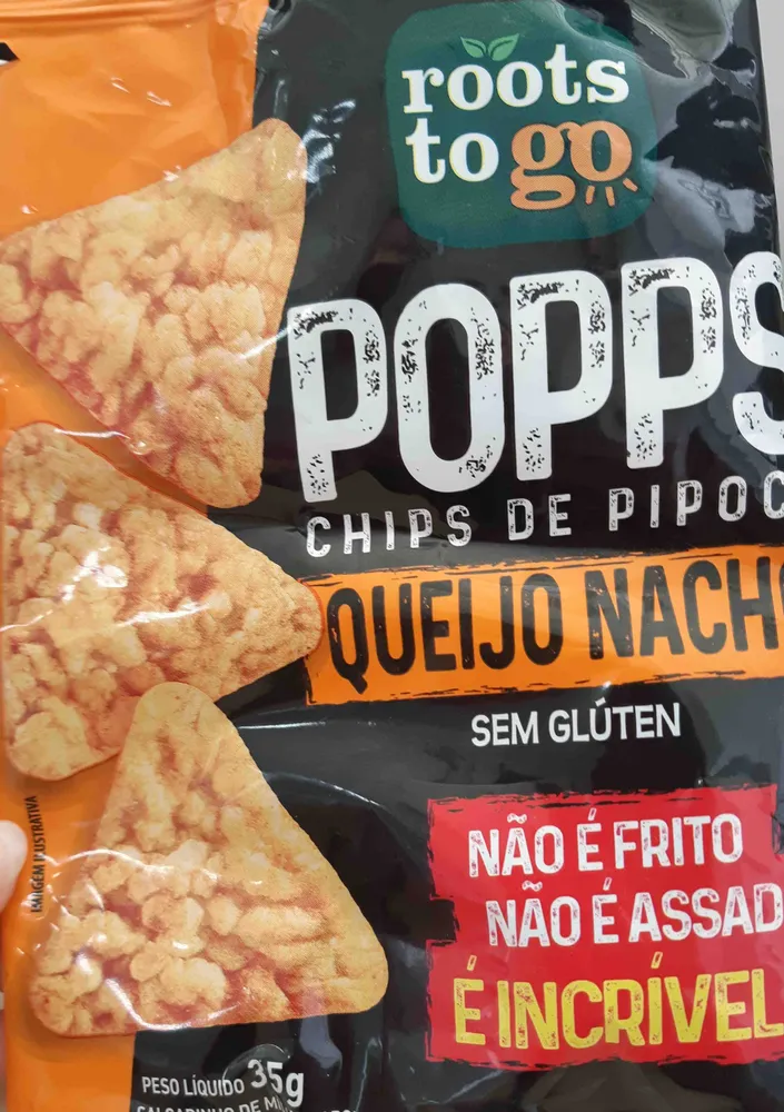 Chips De Pipoca Queijo Nacho Roots To Go Pacote 35g