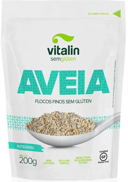 Aveia Em Flocos Finos Vitalin Pouch 200g