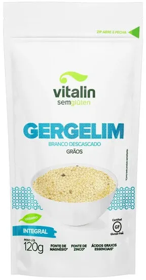 Gergelim Branco Em Grãos Sem Casca Integral Vitalin Pouch 120g