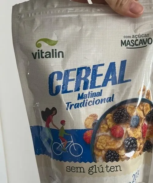 Cereal Matinal Com Açúcar Mascavo Integral Tradicional Sem Glúten Vitalin Pouch 200g
