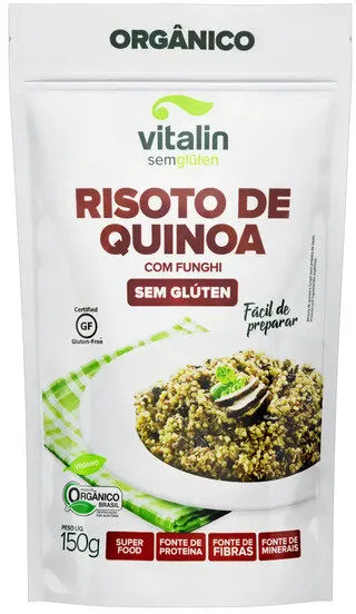 Risoto Orgânico De Quinoa Funghi Sem Glúten Vitalin Pouch 150g