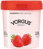 Iogurte Desnatado Grego Morango Zero Lactose Yorgus Pote 500g