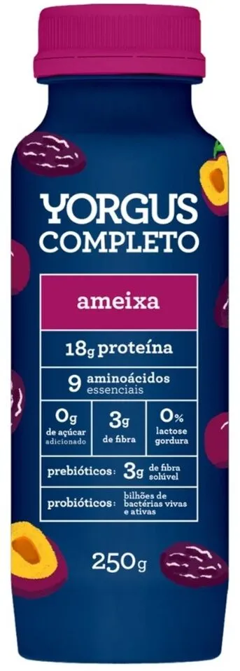 Iogurte Desnatado Ameixa Zero Lactose Yorgus Completo Frasco 250g