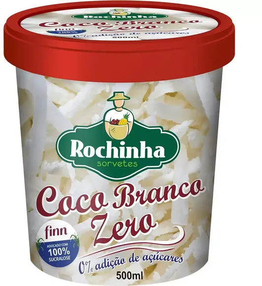Sorvete Coco Branco Rochinha Sorvetes Zero Pote 470ml