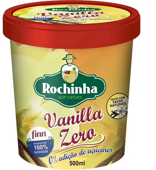 Sorvete Vanilla Rochinha Sorvetes Zero Pote 470ml