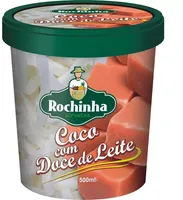 Sorvete Coco Com Doce De Leite Rochinha Sorvetes Pote 470ml