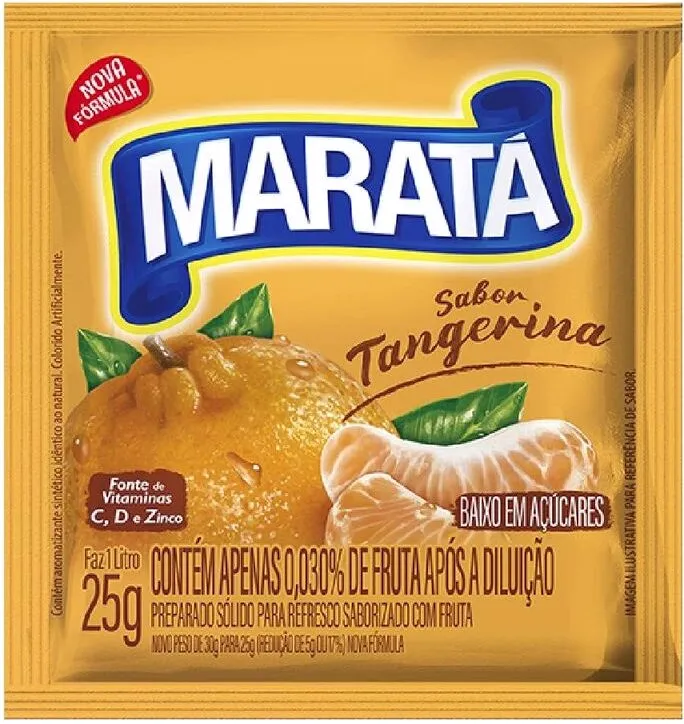 suco em pó sabor tangerina Maratá