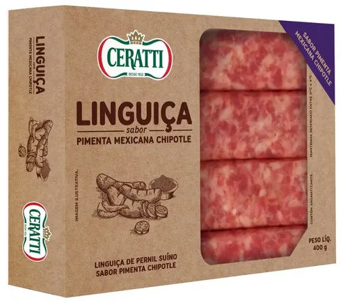Linguiça De Pernil Suíno Pimenta Mexicana Chipotle Ceratti 400g