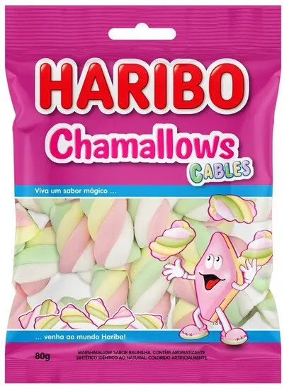 Marshmallow Baunilha Cables Haribo Chamallows Pacote 80g