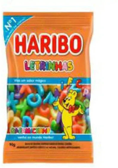 Bala De Gelatina Frutas Letrinhas Haribo Pacote 90g