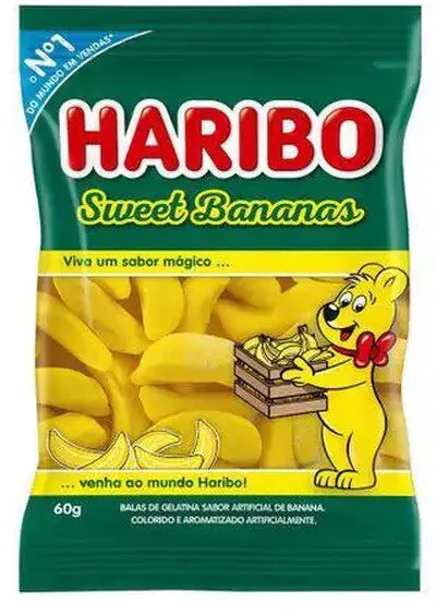 Bala De Gelatina Sweet Bananas Haribo Pacote 50g
