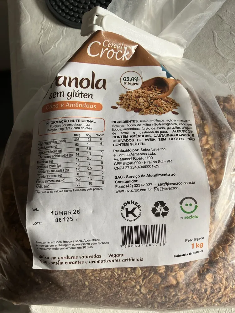 Granola Sem Glúten Côco e Amêndoas