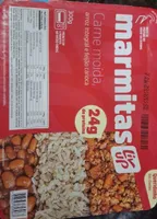 Carne moída, arroz integral e feijão carioca