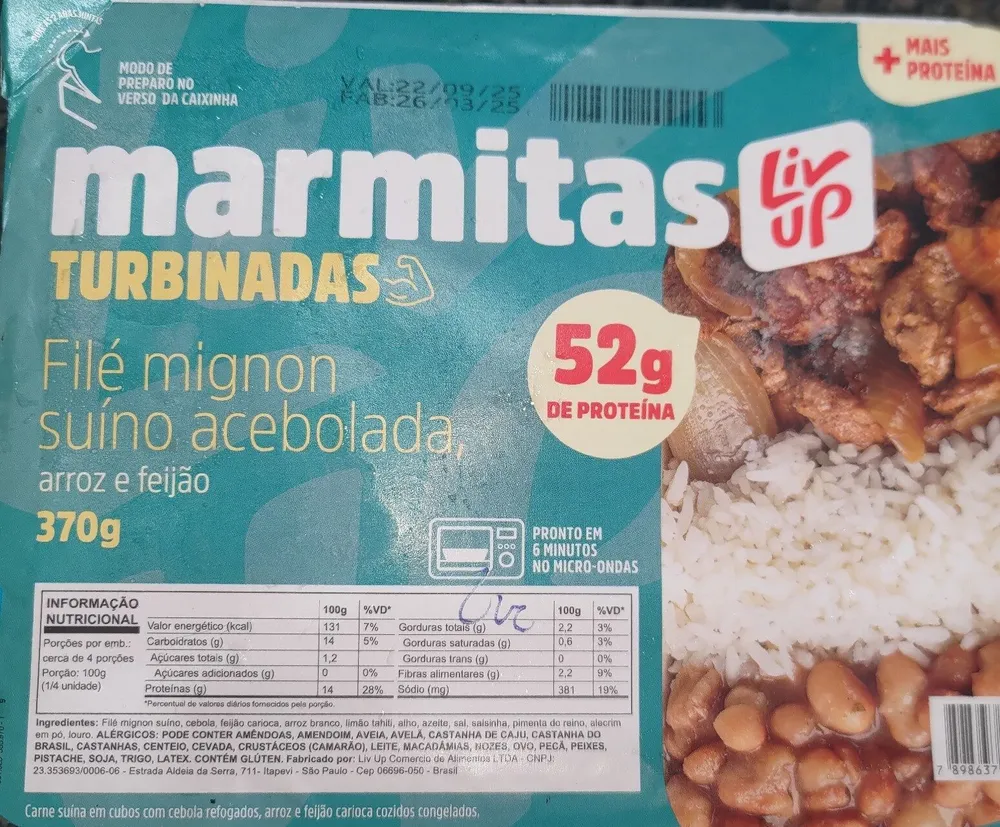 Marmita - Filé Mignon Suíno Acebolada, Arroz E Feijão