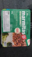 Marmita vegana: proteína de soja, arroz, feijão carioca e brócolis