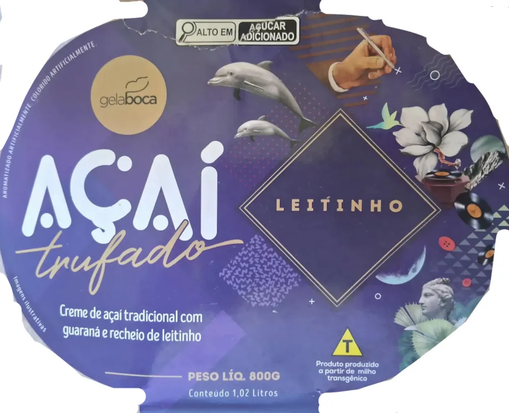 Creme de açai tradicional com guaraná e recheio de leitinho