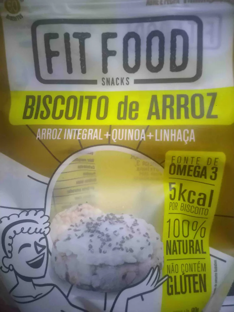 Biscoito de arroz integral + quinoa + linhaça