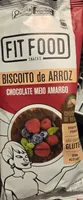 Biscoito De Arroz Integral Cobertura Chocolate Meio Amargo Zero Açúcar Fit Food Pacote 60g