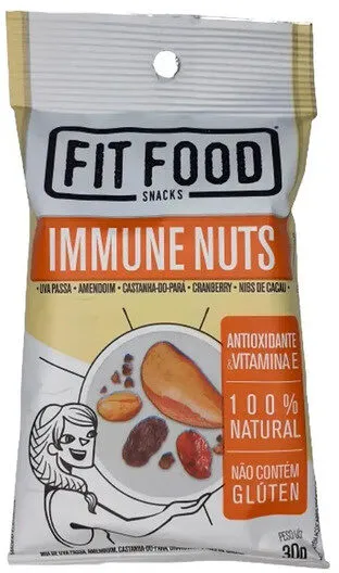 Mix De Frutas E Castanhas Immune Nuts Fit Food Pacote 30g