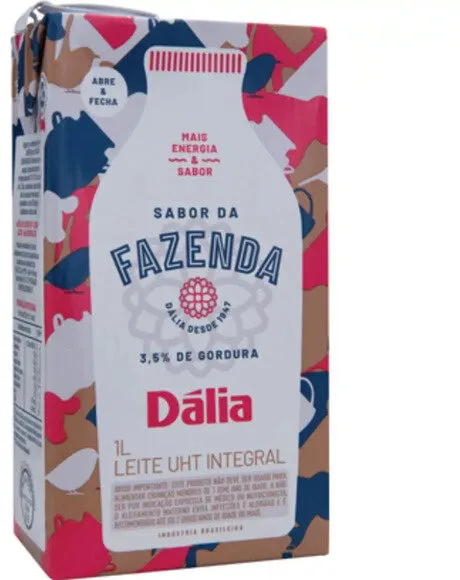 Leite Uht Integral Dália Sabor Da Fazenda Caixa Com Tampa 1l
