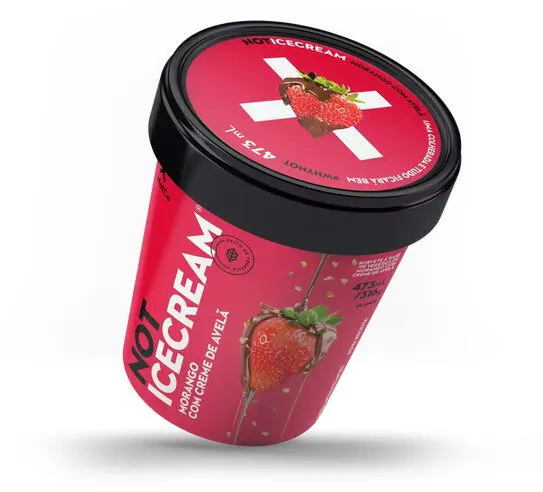 Sorvete à Base De Vegetais Morango Com Creme De Avelã Not Pote 473ml
