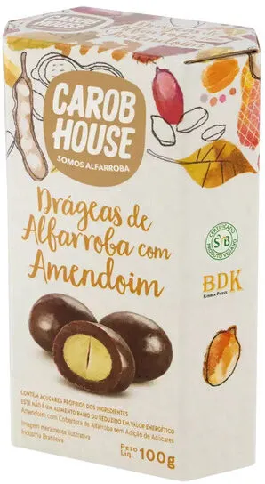 Confeito De Amendoim Cobertura Alfarroba Carob House Caixa 100g