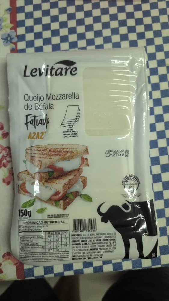 Queijo Mussarela De Búfala Fatiado Levitare 150g
