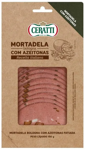 Mortadela Bologna Com Azeitona Fatiada Ceratti 150g