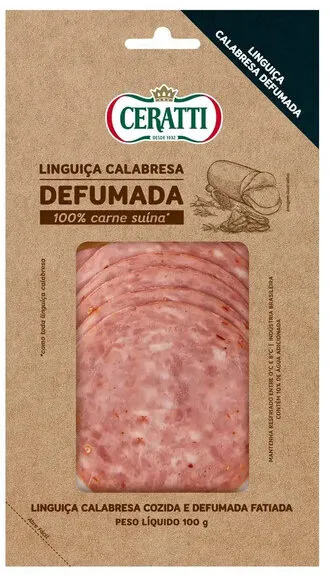 Linguiça Calabresa Fatiada Cozida E Defumada Ceratti 100g