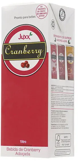 Bebida Adoçada Cranberry Juxx Funcionais Caixa 1l